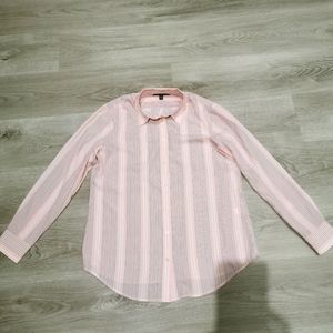 Banana Republic button down striped pink shirt